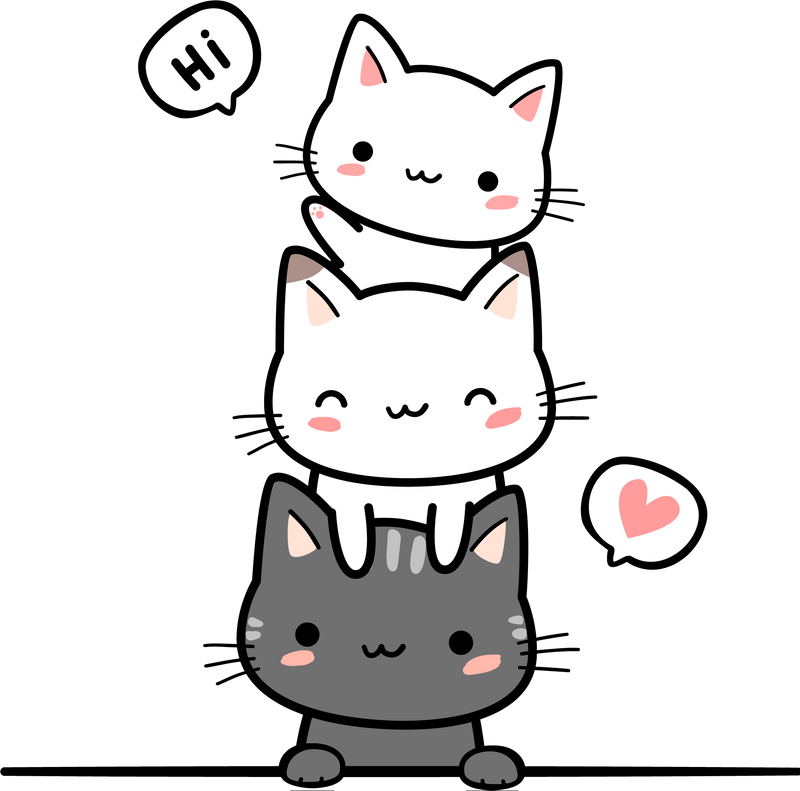 Cute Cartoon Cats 